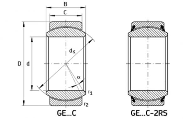 GE C J2 Line Drawing | KG Bearing