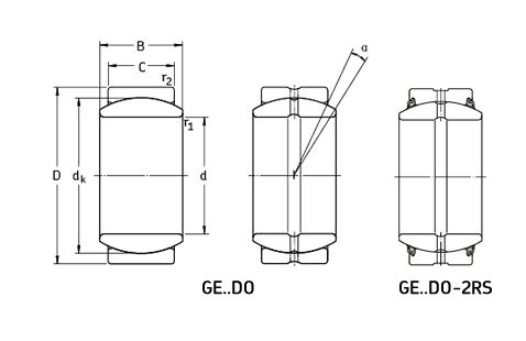 GE DO 2RS Line Drawing | KG Bearing