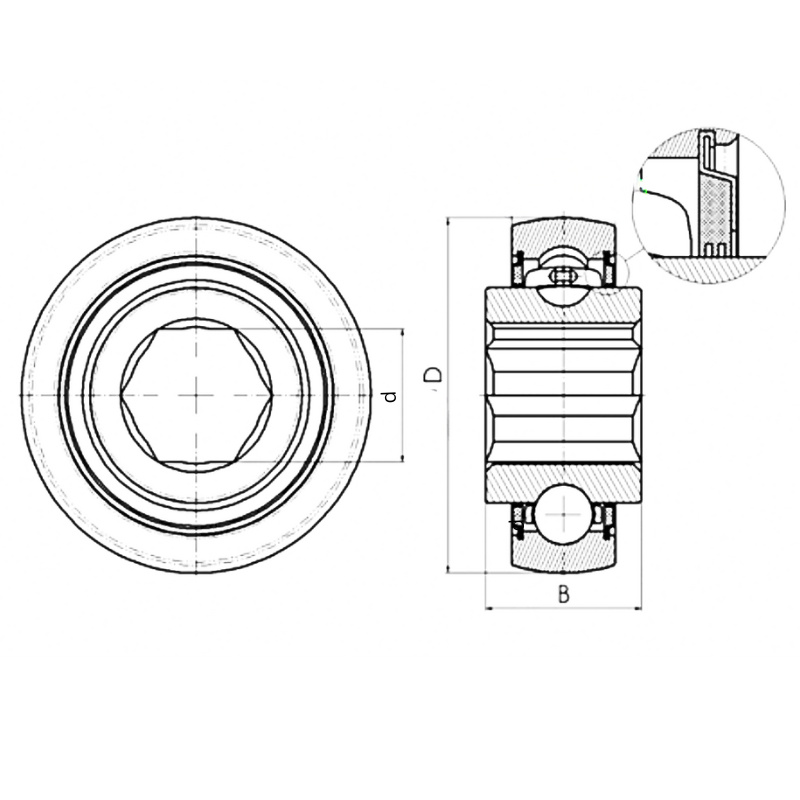 Agriculture Ball Bearing with Hexagonal bore