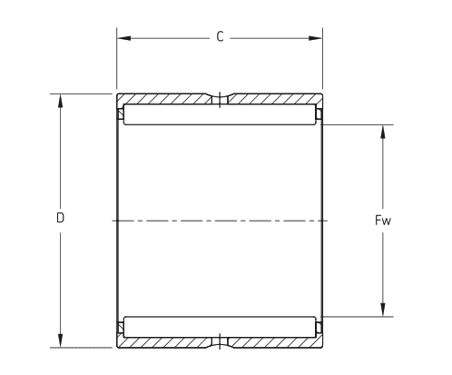 NK Series Line Drawing | KG Bearing