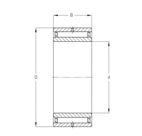 NKI Series Line Drawing | KG Bearing