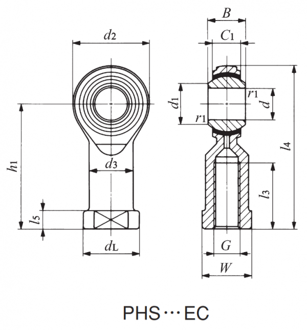 PHS EC Line Drawing | KG Bearing