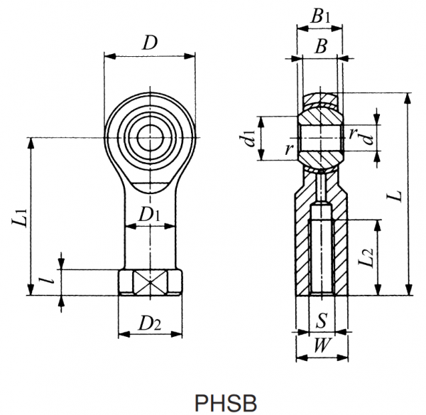 PHSB Line Drawing | KG Bearing