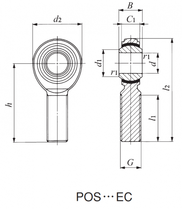 POS EC Line Drawing | KG Bearing