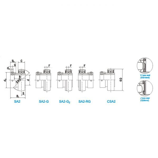 SA 200 Line Drawing | KG Bearing