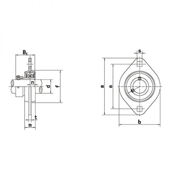 SAPFL Line Drawing | KG Bearing