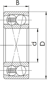 Self Aligning Ball Bearings line drawing | KG Bearing