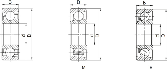 Single Row Angular Contact Ball Bearings Line drawing | KG Bearing