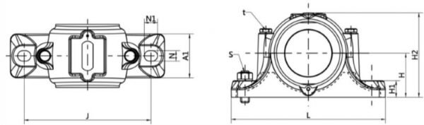 SN 3000 - 3100 Line Drawing | KG Bearing