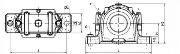 SNL 500 Line Drawing | KG Bearing