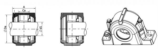 SNU 500 Line Drawing | KG Bearing