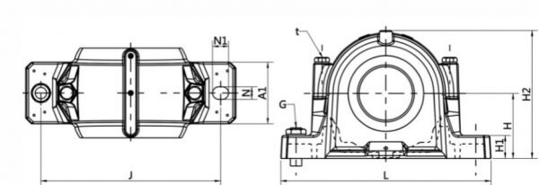 SNU 500 Line Drawing | KG Bearing