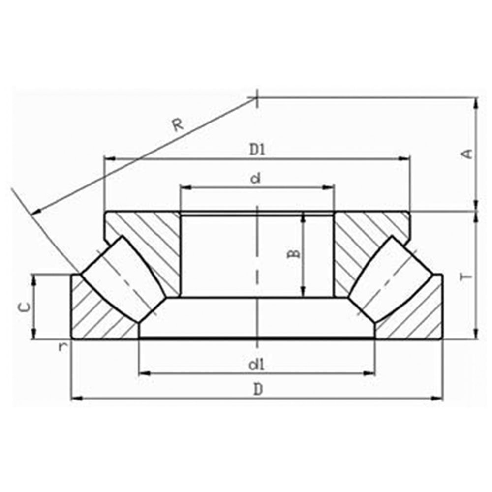 Spherical Roller Thrust Bearing Line drawing | KG Bearing