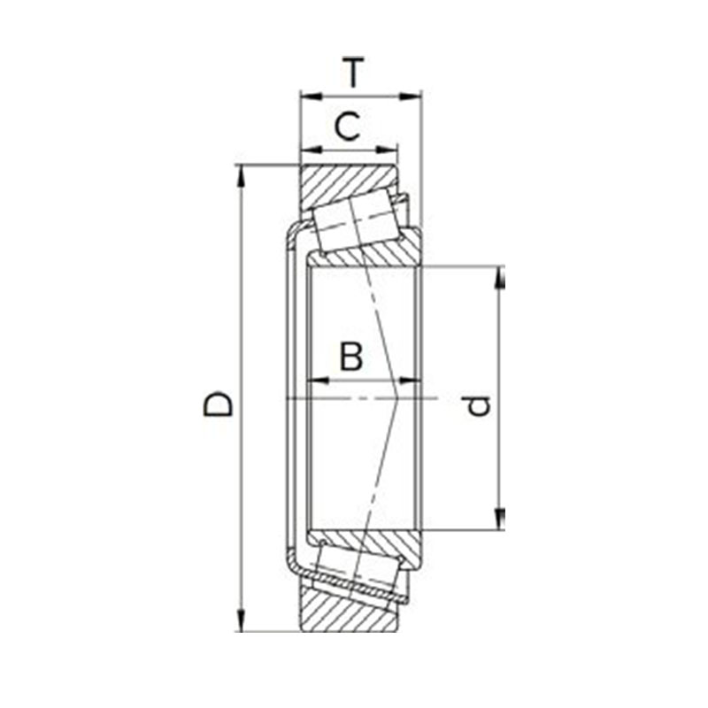 Tapered Roller Bearing metric Line drawing | KG Bearing