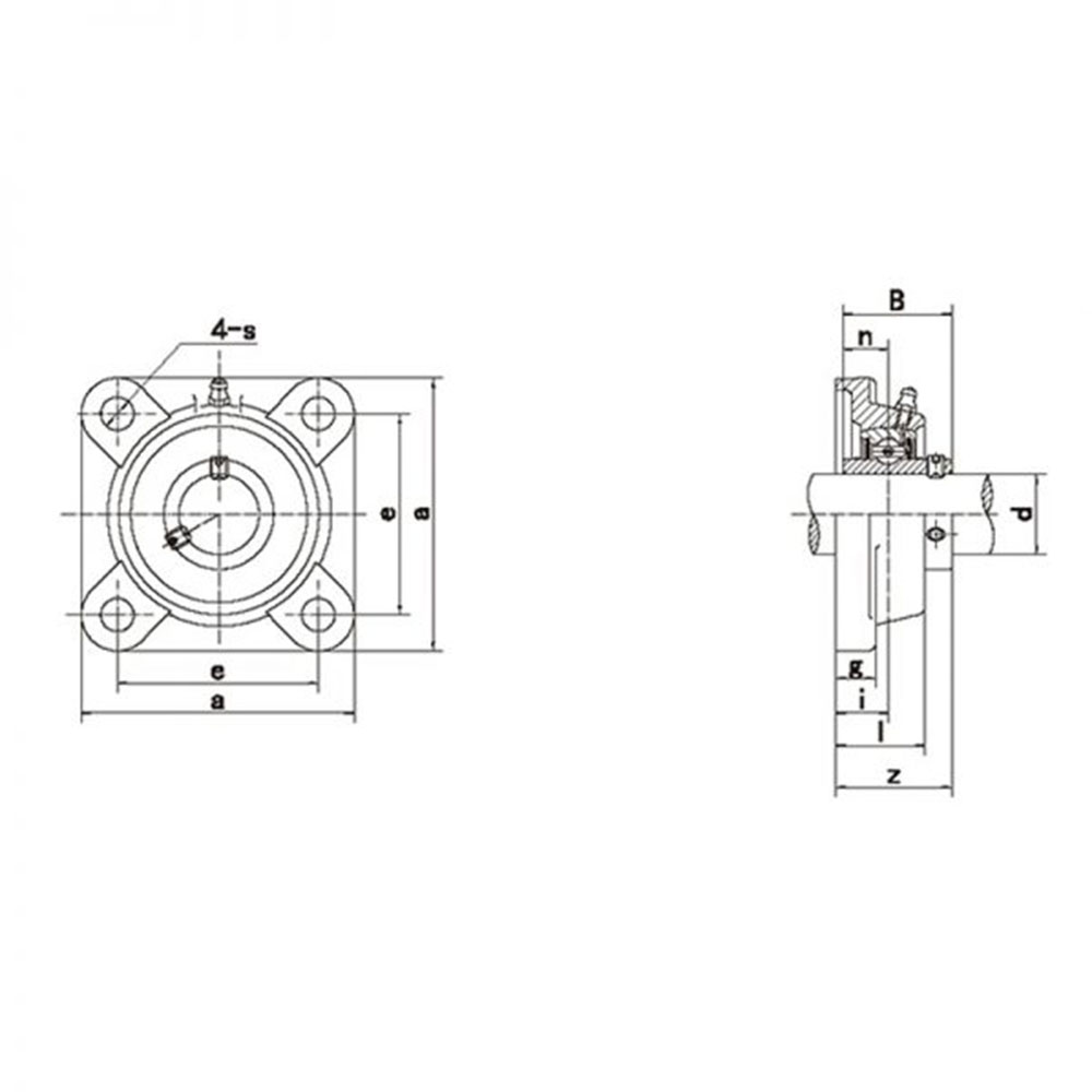 UCF 300 Line Drawing | KG Bearing