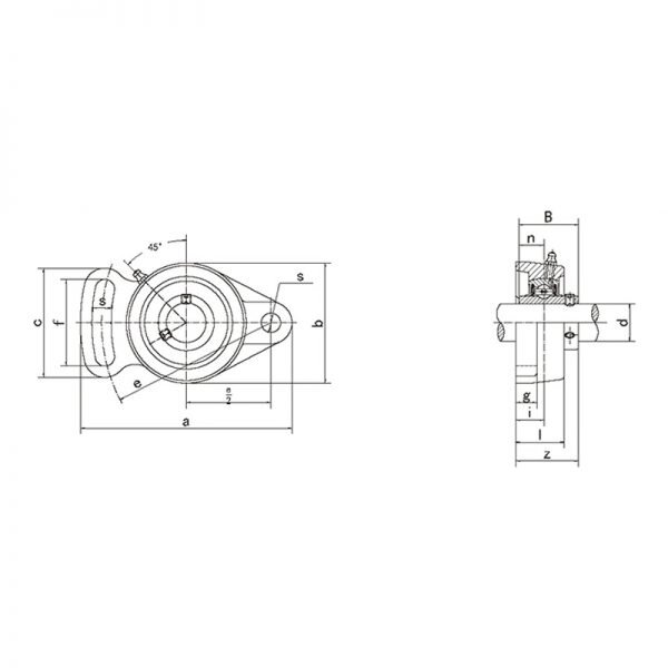 UCFA Line Drawing | KG Bearing