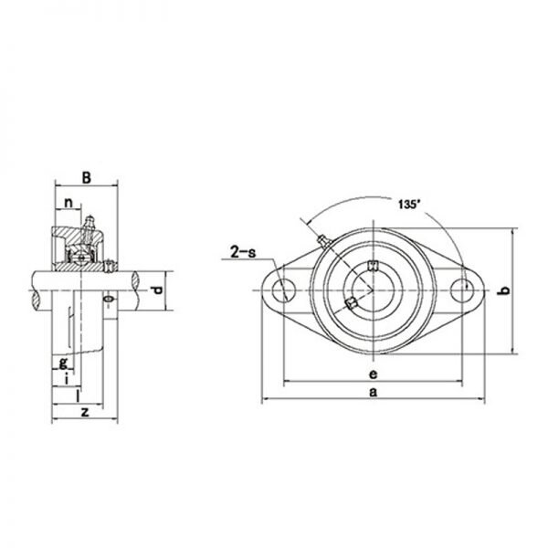 UCFL Line Drawing | KG Bearing