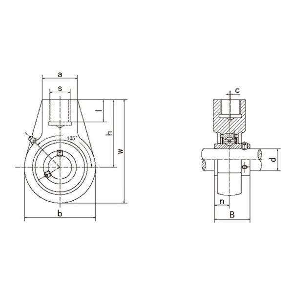 UCHA Line Drawing | KG Bearing